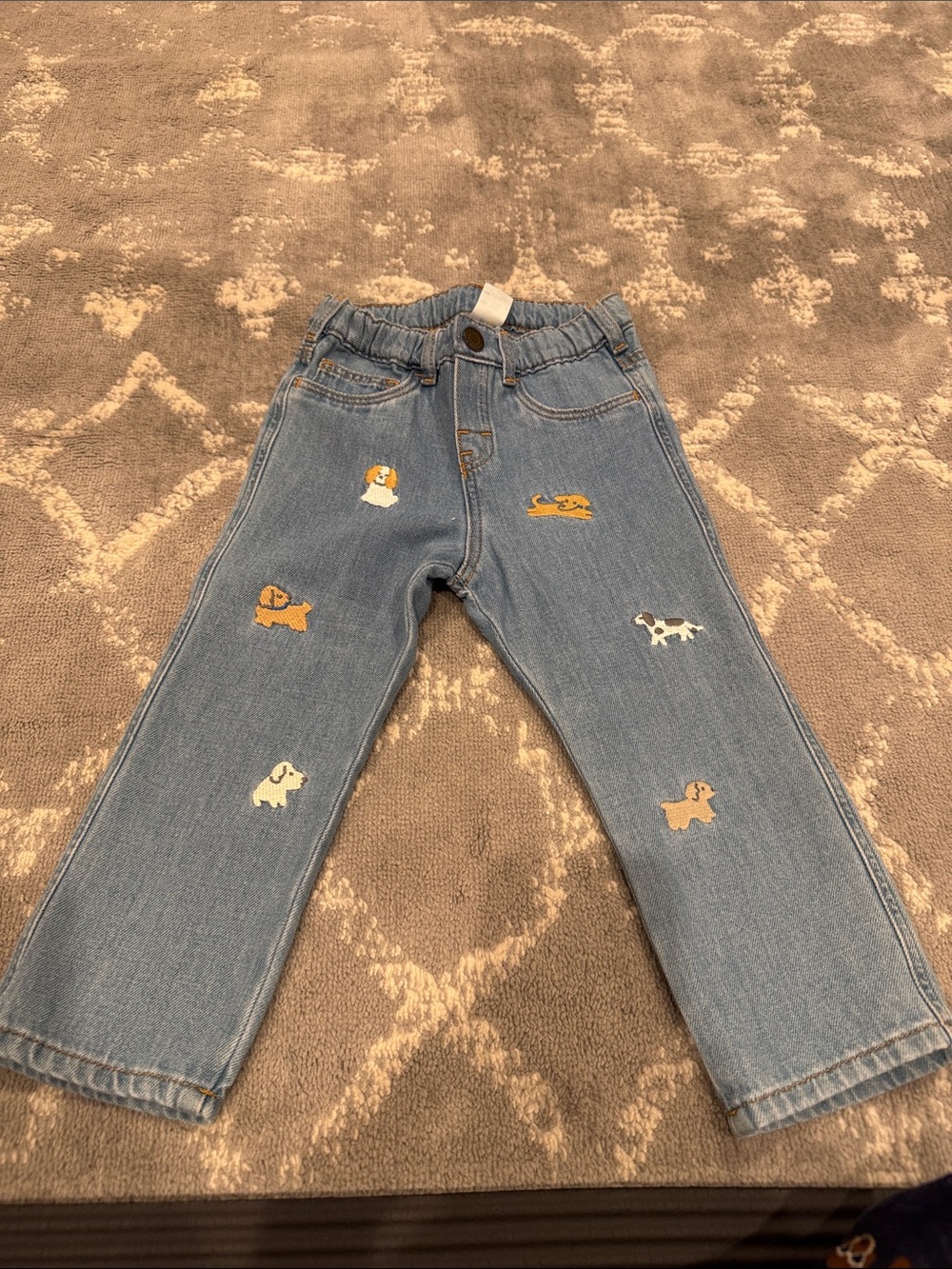 H&M Light Blue Kids Denim Jeans with Dog Embroidery